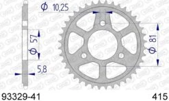 AFAM Tandwiel Achterzijde Aluminium 41T - 415