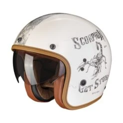Scorpion Belfast Evo Pique Motorhelm -Professionele Motorzaak scorpion belfast evo pique creme noir 7090