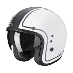 Scorpion Belfast Evo Retrol Motorhelm -Professionele Motorzaak scorpion belfast evo retrol blanc mat argent b7bc
